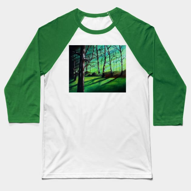 Slenderman forest Baseball T-Shirt by Bertoni_Lee